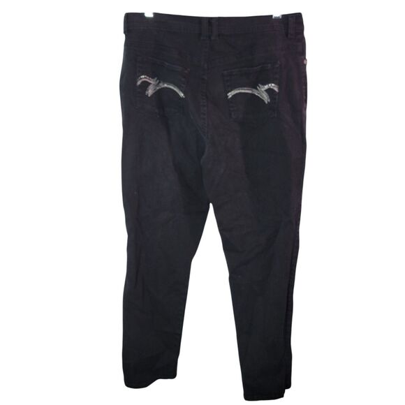 Gloria Vanderbilt Womens Size 14 Black Solid Amanda Skinny Jeans - Picture 5 of 11